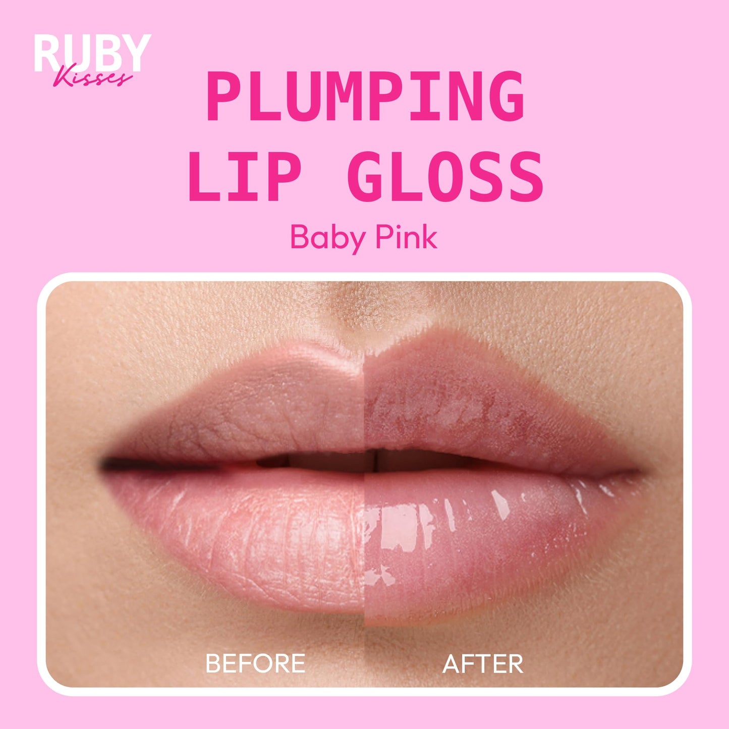 Ruby Kisses Hyaluronic Lip Gloss, High-Shine Volumizing Plumping Hydrating