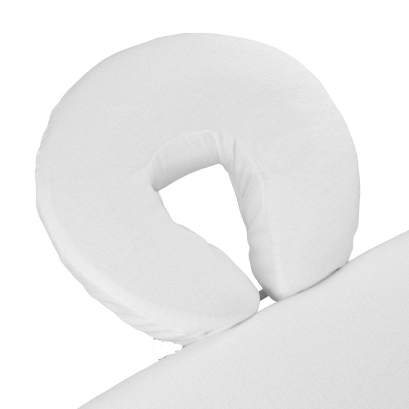 Pack of 10, Premium Microfiber Face Cradle Covers - Ultra Soft Fitted Massage Table Cradle Cover, Spa Table Headrest Protectors (White)