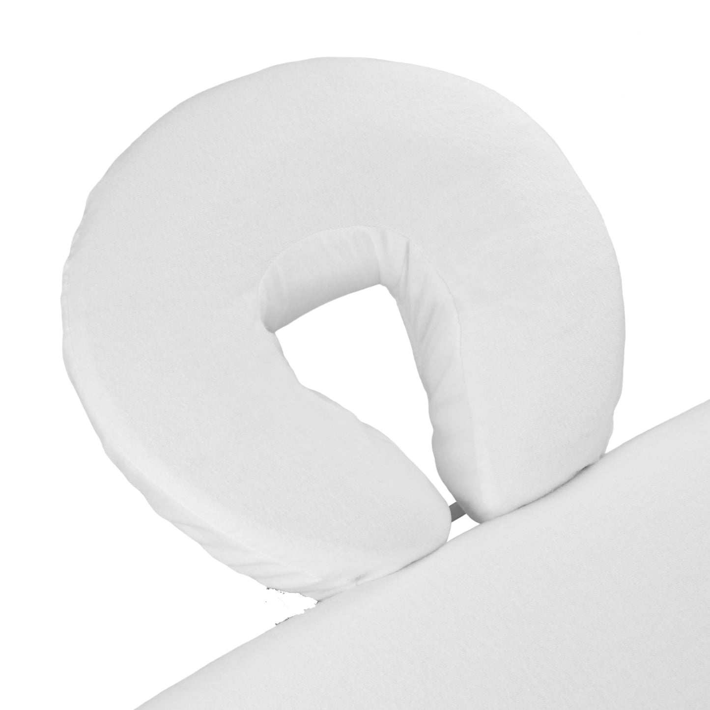 Pack of 10, Premium Microfiber Face Cradle Covers - Ultra Soft Fitted Massage Table Cradle Cover, Spa Table Headrest Protectors (White)