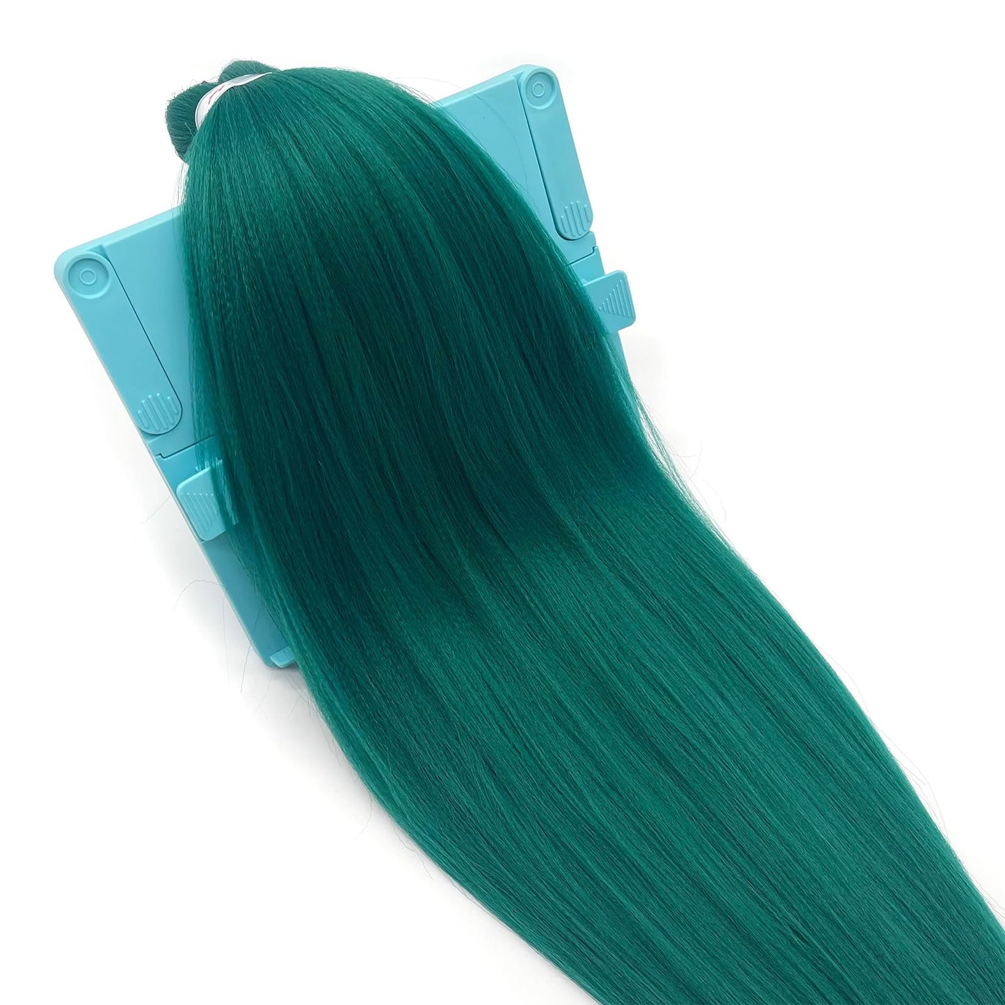 Ai Yuchen Pre Stretched Braiding Hair Green Knotless Teal Braiding Hair Pre Stretched Colored Hair Extensions for Braiding Box Braids Prestretched Braiding Hair 26 inch