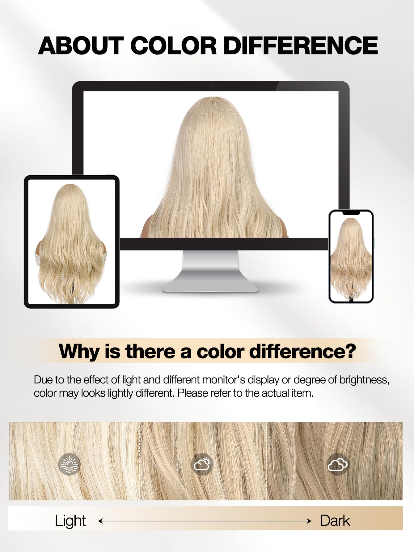 WIGER Mixed Blonde Long Wavy Wig Synthetic Middle Part Curly Wavy Layered Wig Glueless Heat Resistant Fiber Wig for Women Cosplay Party Christmas