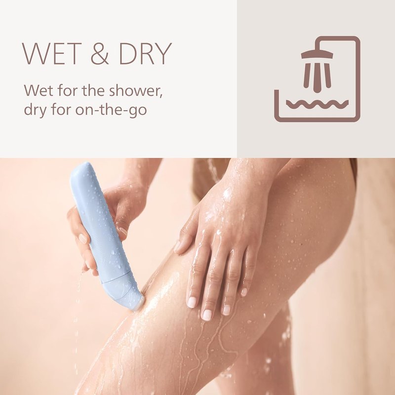 Philips Lady Shaver Series 6000 - Cordless Wet & Dry Electric Shaver for Legs & Body | 3-Blade System, 80 Mins Runtime
