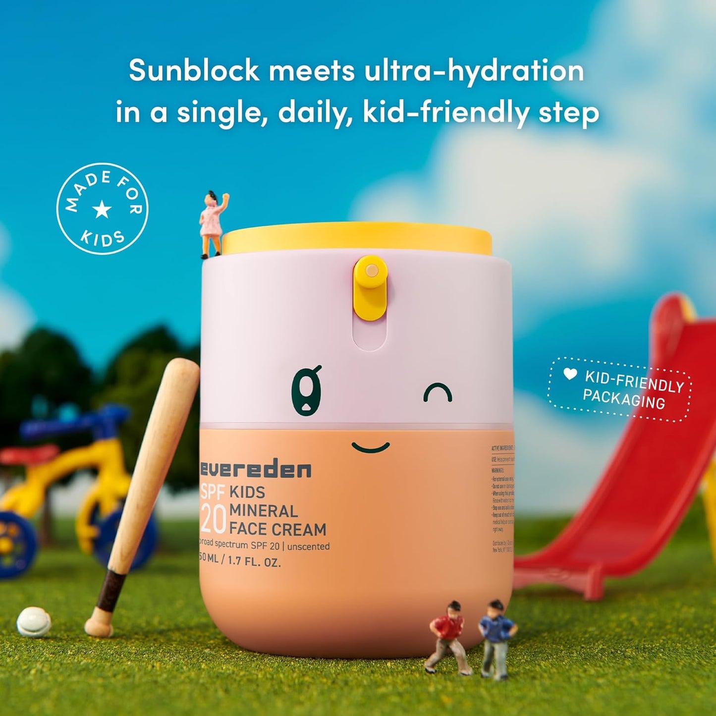 Kids Face Cream with SPF 20 - Fragrance-Free, Non-Toxic Moisturizer | 1.7 oz Multi-Vitamin Lotion