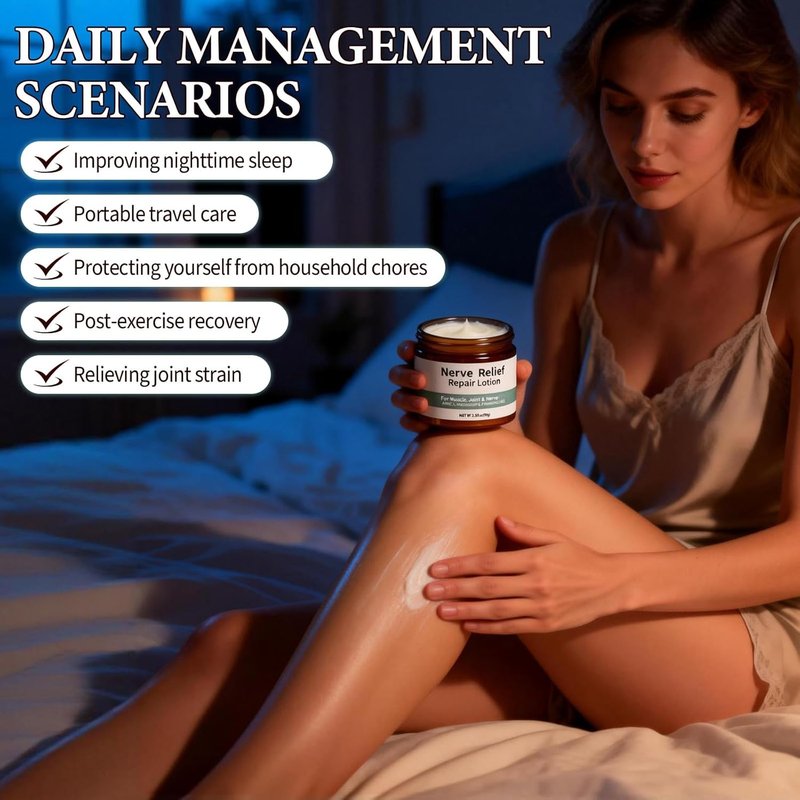 Nerve Cream for Neuropathy Relief | Daily Nourishing Lotion for Knee, Lumbar, Neck, Hand & Foot - 3.35 oz