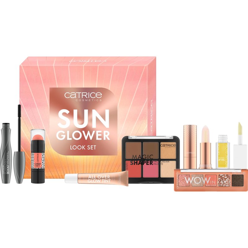 Catrice | SUNGLOWER Look Set | 7-Piece Makeup Kit for Glowing, Bronzed Looks | All-In-One Sun-Kissed Look | Warm Peach & Golden Tones | Vegan & Cruelty Free