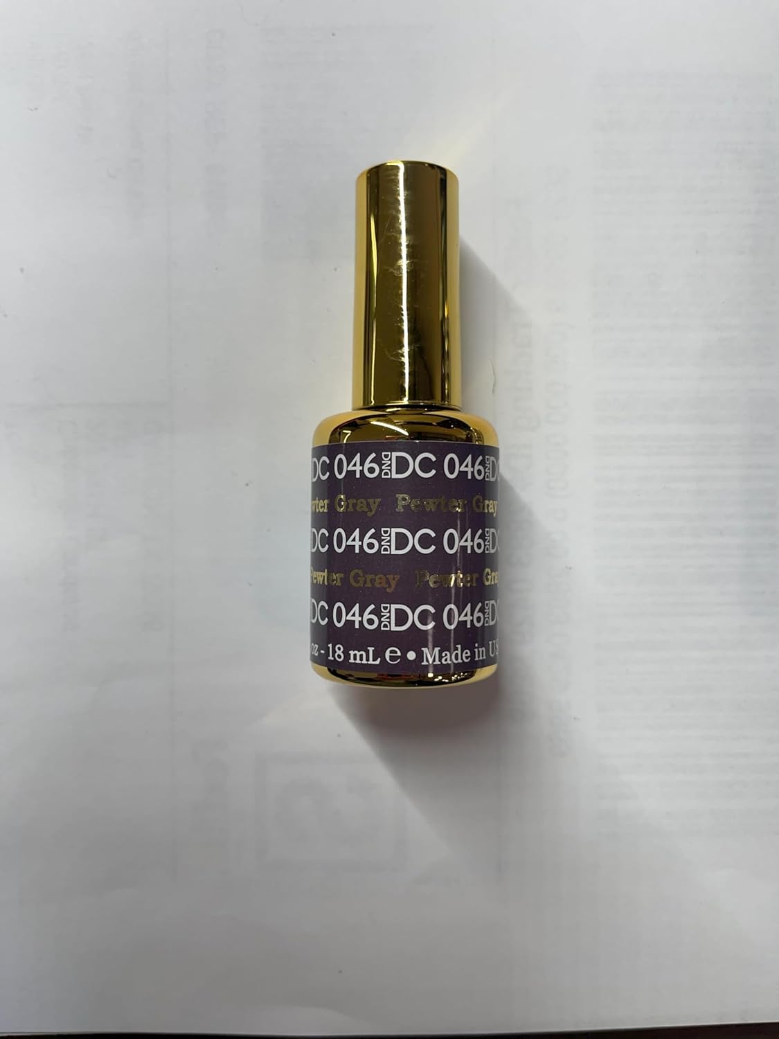DND DC Gel Polish Set - Purple Collection | UV/LED Chip-Free Nail Lacquer Duo, 046 Pewter Gray, 0.5 Fl Oz