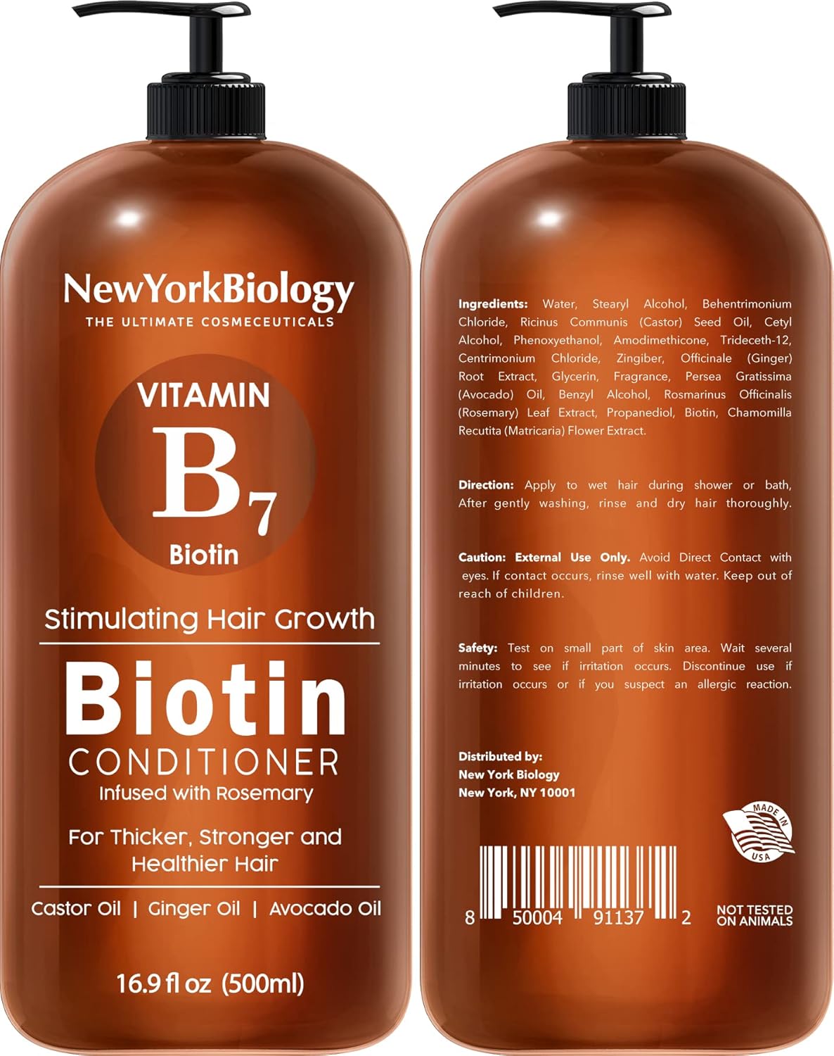 Biotin Shampoo and Conditioner Set for Hair Growth | Thickening Formula for Thinning Hair - 16.9 Fl Oz