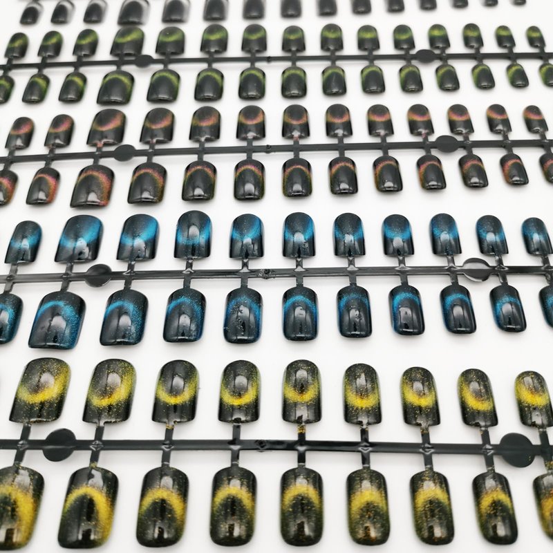 RUNE&SUKYCES Cat eye 150pcs 5 colors press on nails short,nail tips square,acrylic nail kit,fake nails,nails press ons,nail supplies,press ons,summer nails,nail kit acrylic set