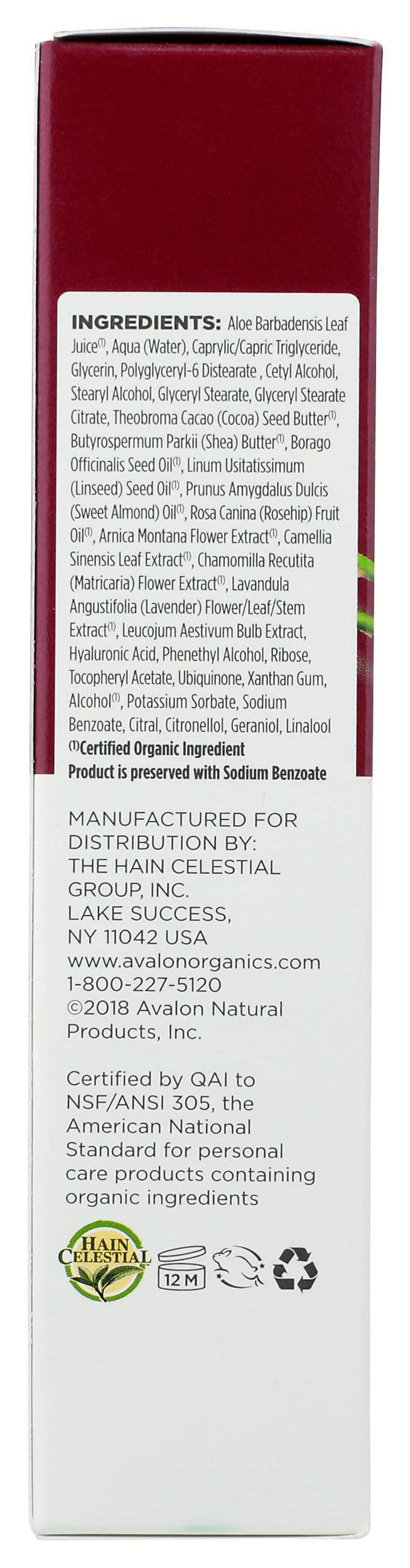 Avalon Organics Day Crème, Wrinkle Therapy, 1.75 Oz