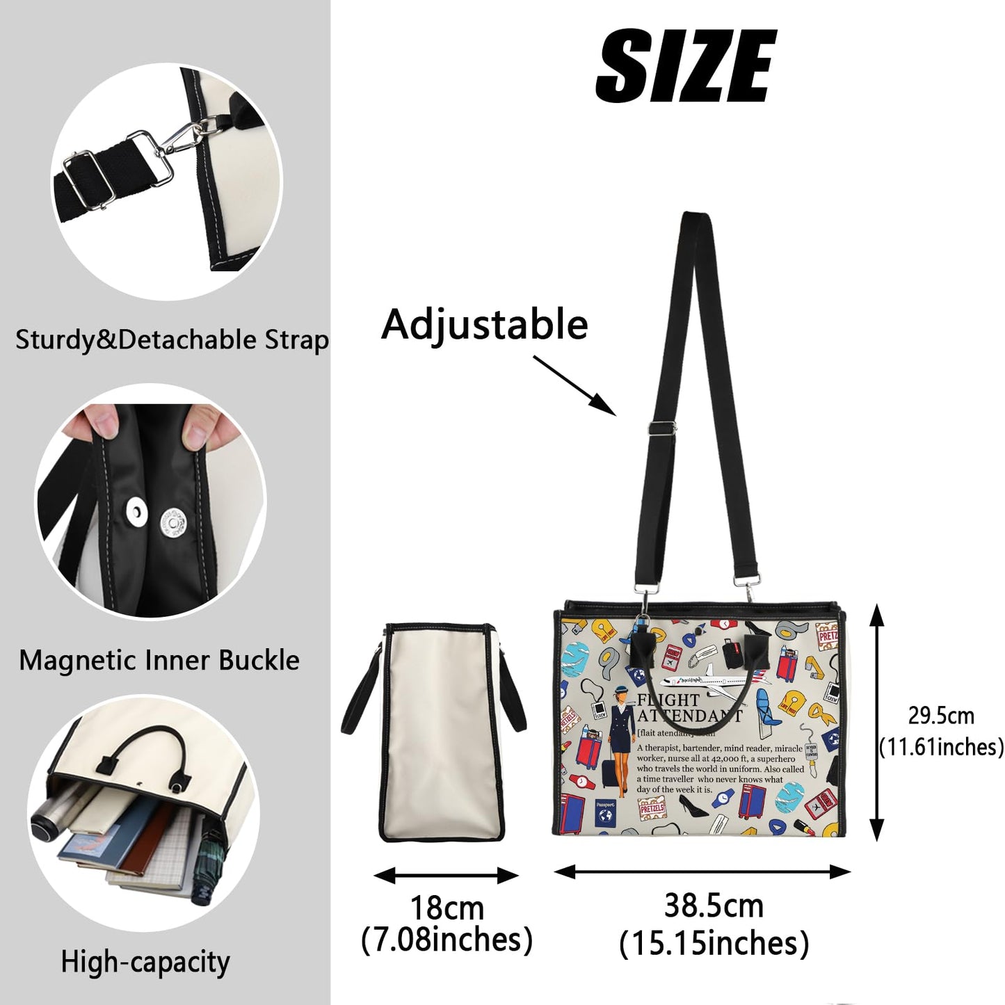 MEIKIUP Flight Attendant Gifts Air Stewardess Cosmetic Travel Bag Stewardess Aviation Makeup Pouch (Flight Attendant HB)