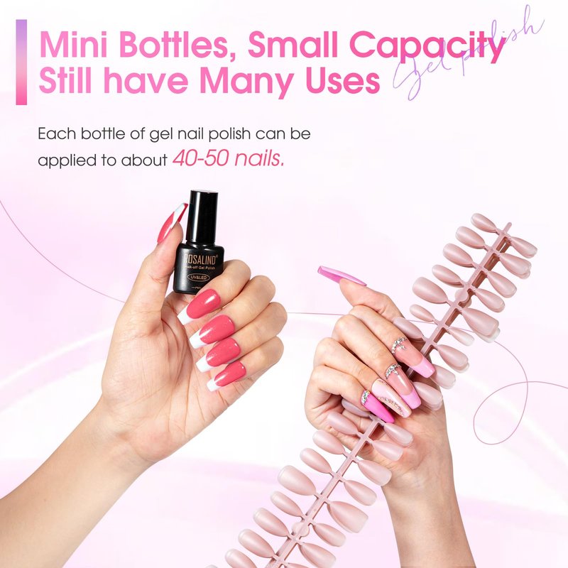 ROSALIND 30pcs Gel Nail Polish Set, 26 Colors Gel Polish with 3Pcs Glossy Matte Glitter Top Coat and Base Coat All Seasons Nude Blue Red Gel Nails art Kit DIY Salon at Home