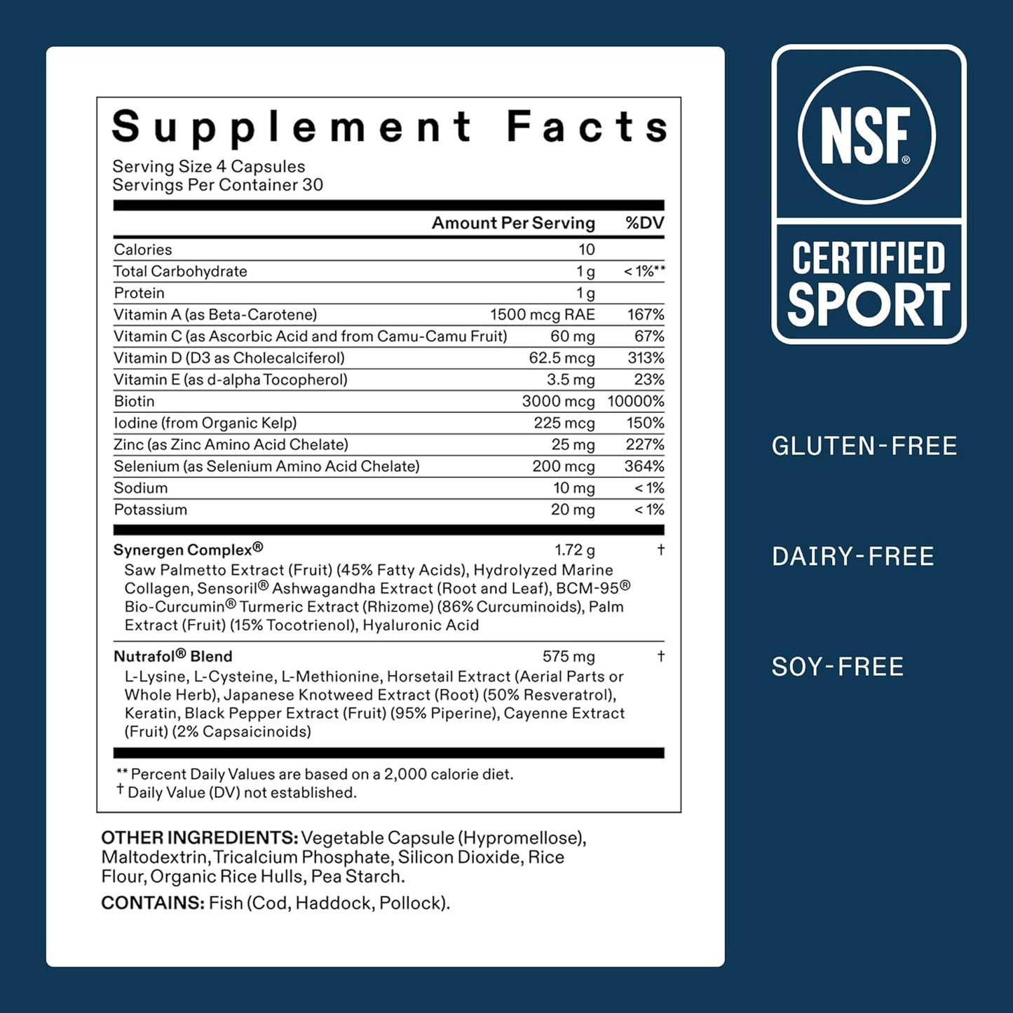 Nutrafol Men's Hair Growth Supplements - Clinically Tested for Thicker Hair & Scalp Coverage | 1 Month Supply