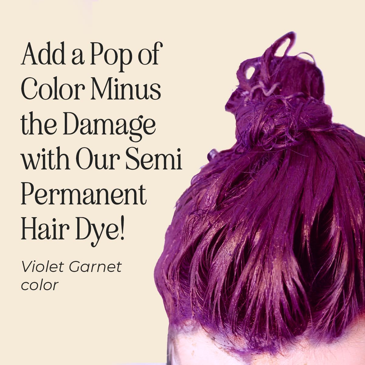INH Hair Dye Set - Violet Garnet & Amethyst Dark Purple Semi Permanent Hair Color Duo, Vegan Color Depositing Conditioner, Ammonia & Sulfate-Free, No Bleach, No Peroxide, Ready to Use Bundle, 6oz