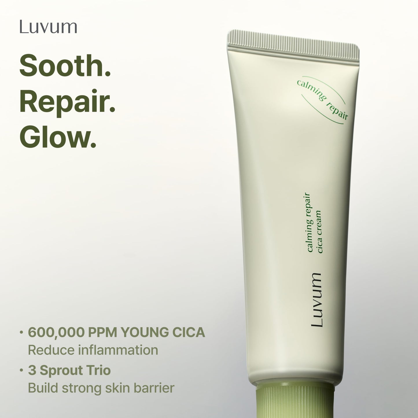 LUVUM Calming Repair Cica Cream, Centella, Recovery Night Cream, 1.7 fl. oz