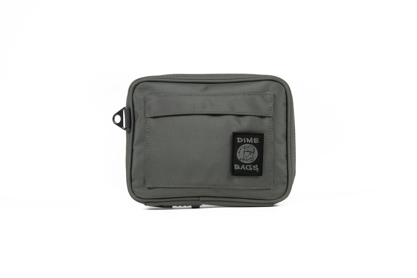 DIME BAGS Lockable Odor Sealing Padded Pouch, Carbon Lined for Scent Protection, Durable Water-Resistant Case with 3-Digit Combo Lock & Hidden Storage Pocket, Changeable Patch (7 Inch, Green)