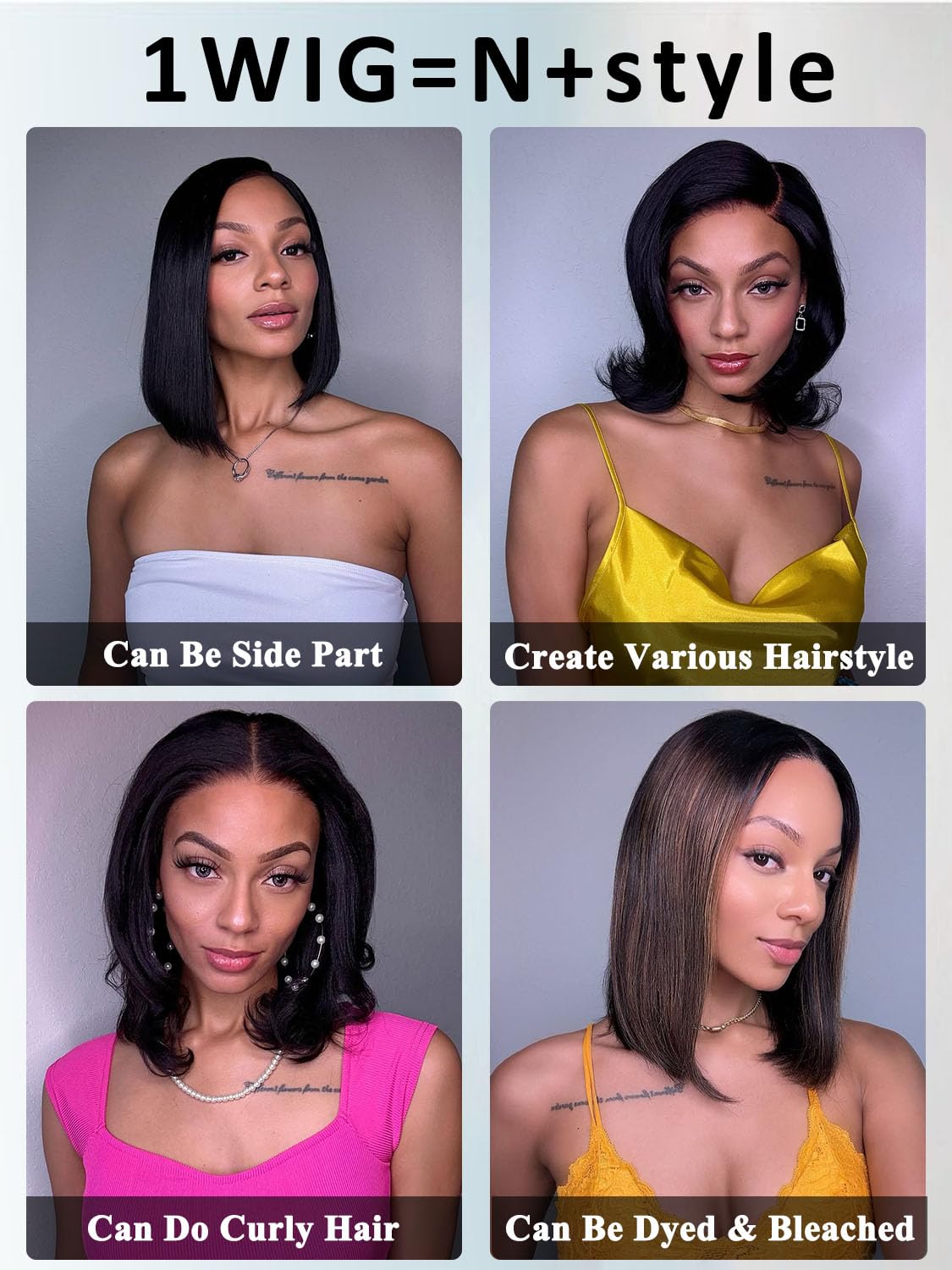 Rolisy Wear and Go Glueless Wigs Human Hair Pre Plucked Pre Cut Middle Part Bob Wig Human Hair 5x5 HD Lace Closure Wig Glueless Short Bob Straight Wigs For Black Women Natural Black 10Inch