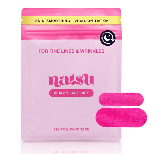Overnight Anti Wrinkle Patches for Women - Japanese Face Tape for Forehead, Smile Lines - Pre-Cut Kinesiology Face Tape in 2 Sizes - Hypoallergenic, Skin Safe, Latex-Free (Original)