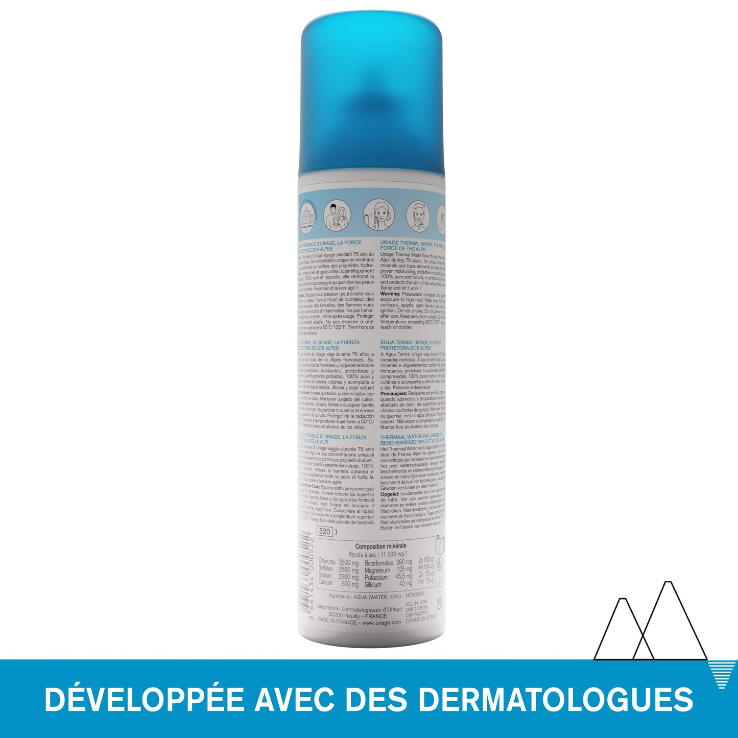 Uriage Face Mist Thermal Water, 100% Pure & Natural, + 32% of Hydratation after 1 hour, hydrates & Soothes Fresh Spray, Multi-purpose, for the whole Family