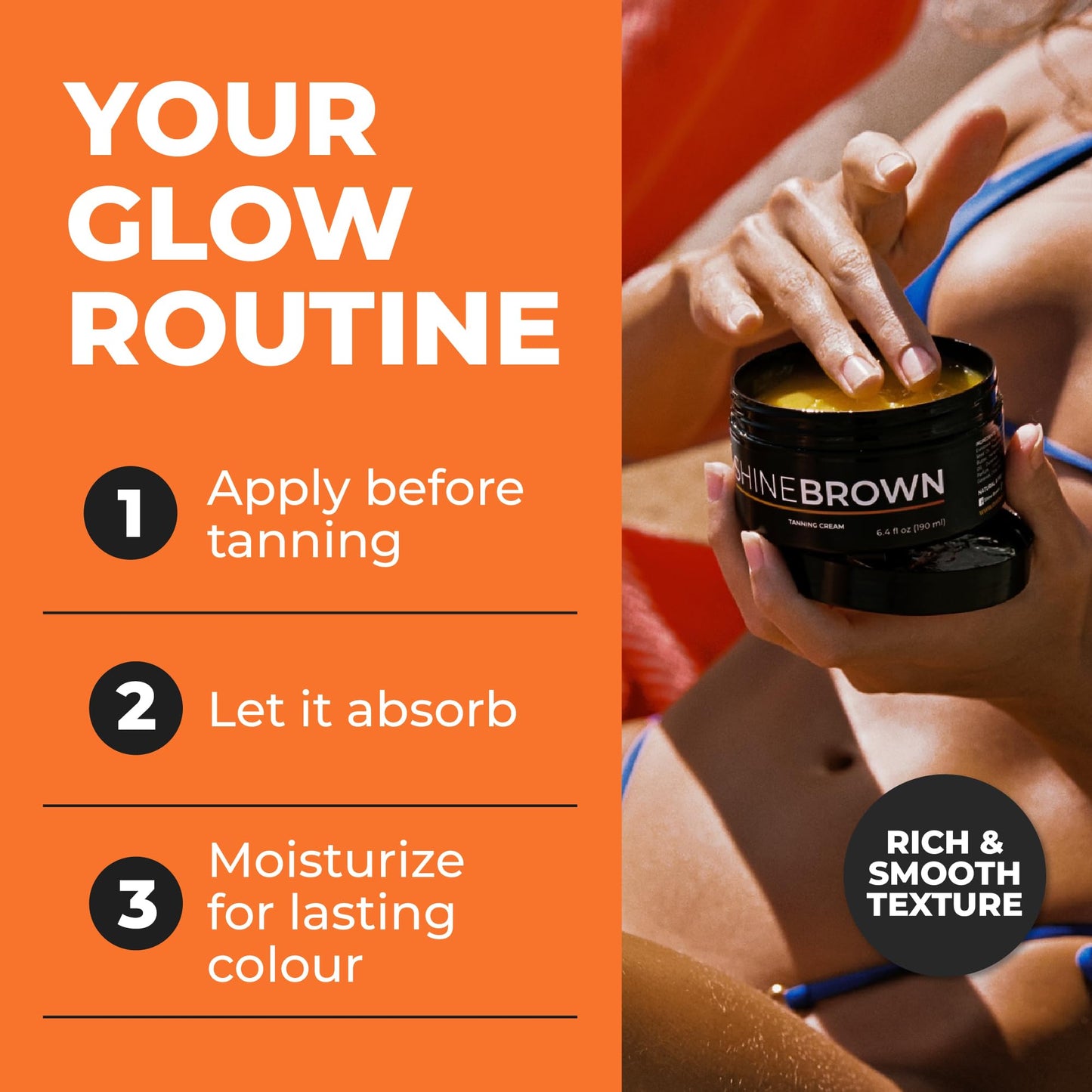 BYROKKO Shine Brown Tanning Accelerator Lotion - Indoor & Outdoor Fast Dark Tan Cream with Bronzer - Natural Botanical Oils for Face & Body - Water Resistant Formula - 7.1 Fl Oz Original