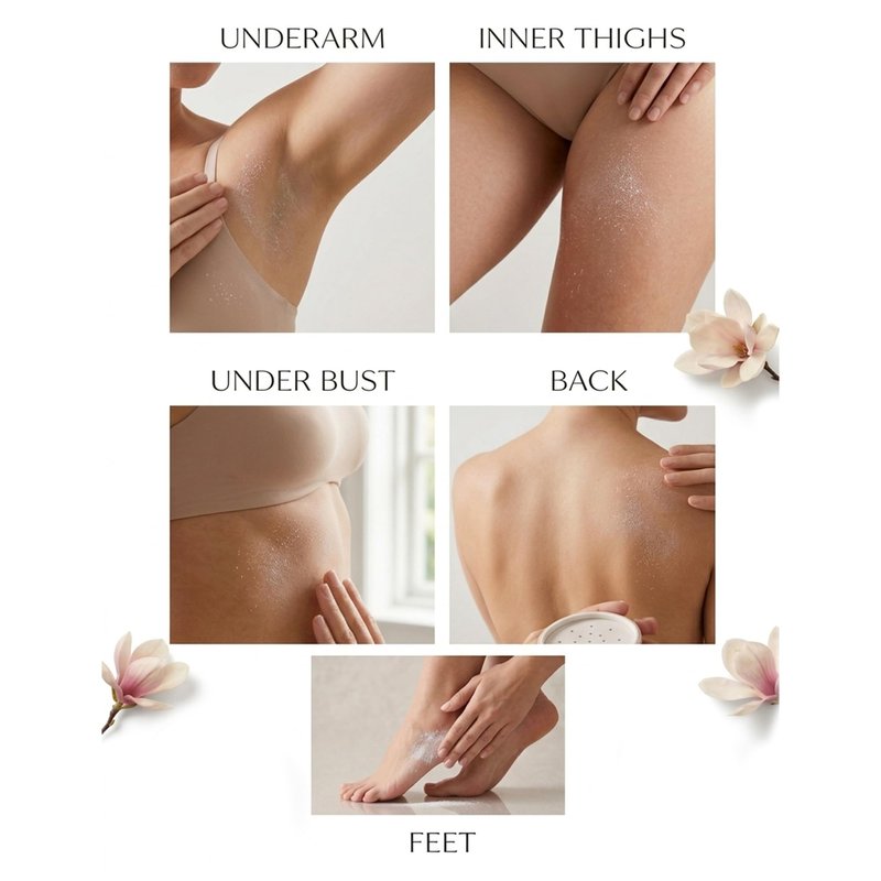 Herb & Root Talc Free Body Dusting Powders. Rose, Vanila, Sandalwood, Lavender, Jasmine, and Gift Sets (Travel Size, Lavender, Rose, Vanilla, Puff)
