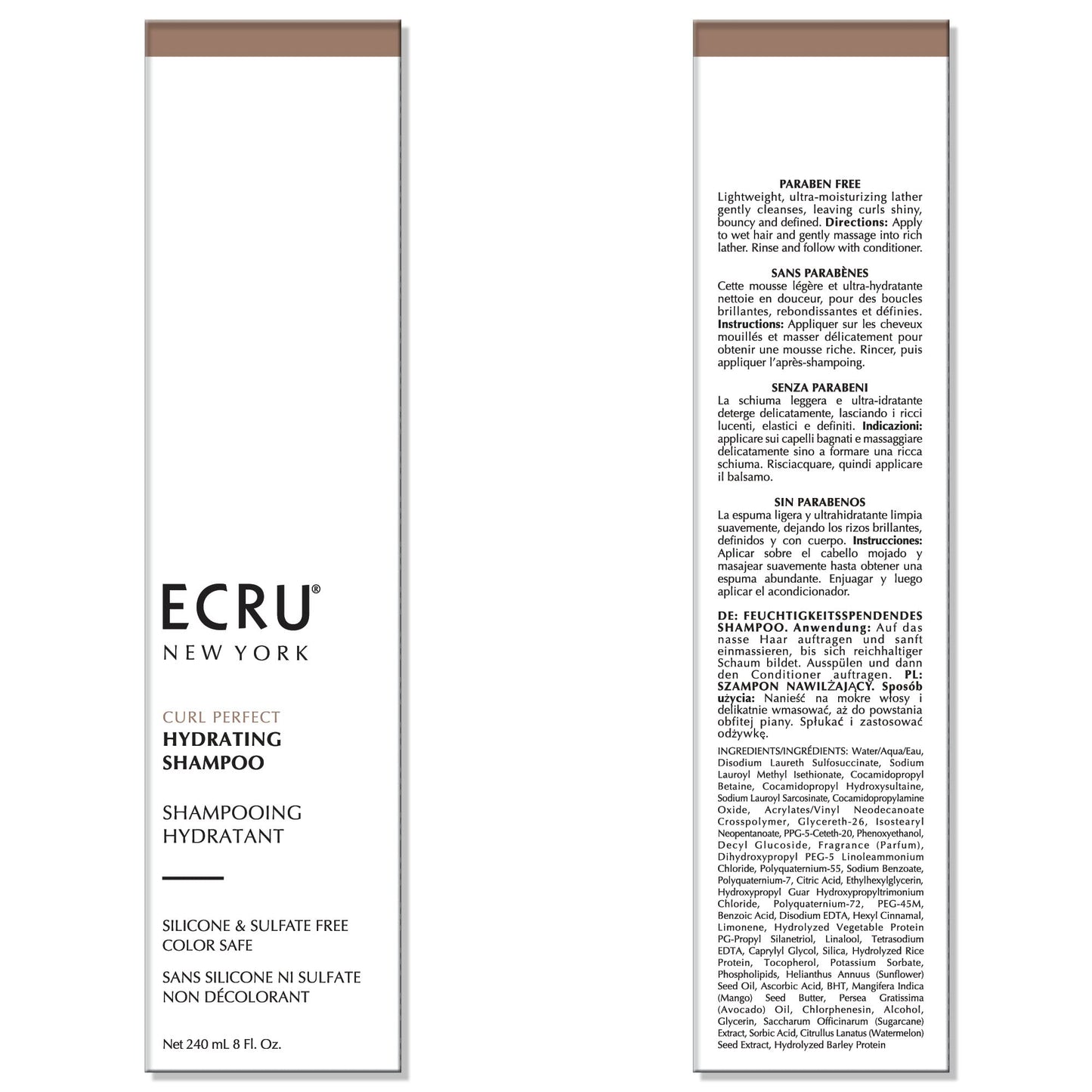 ECRU New York Curl Perfect Hydrating Shampoo, Curly Hair Shampoo for Women or Men, 24oz
