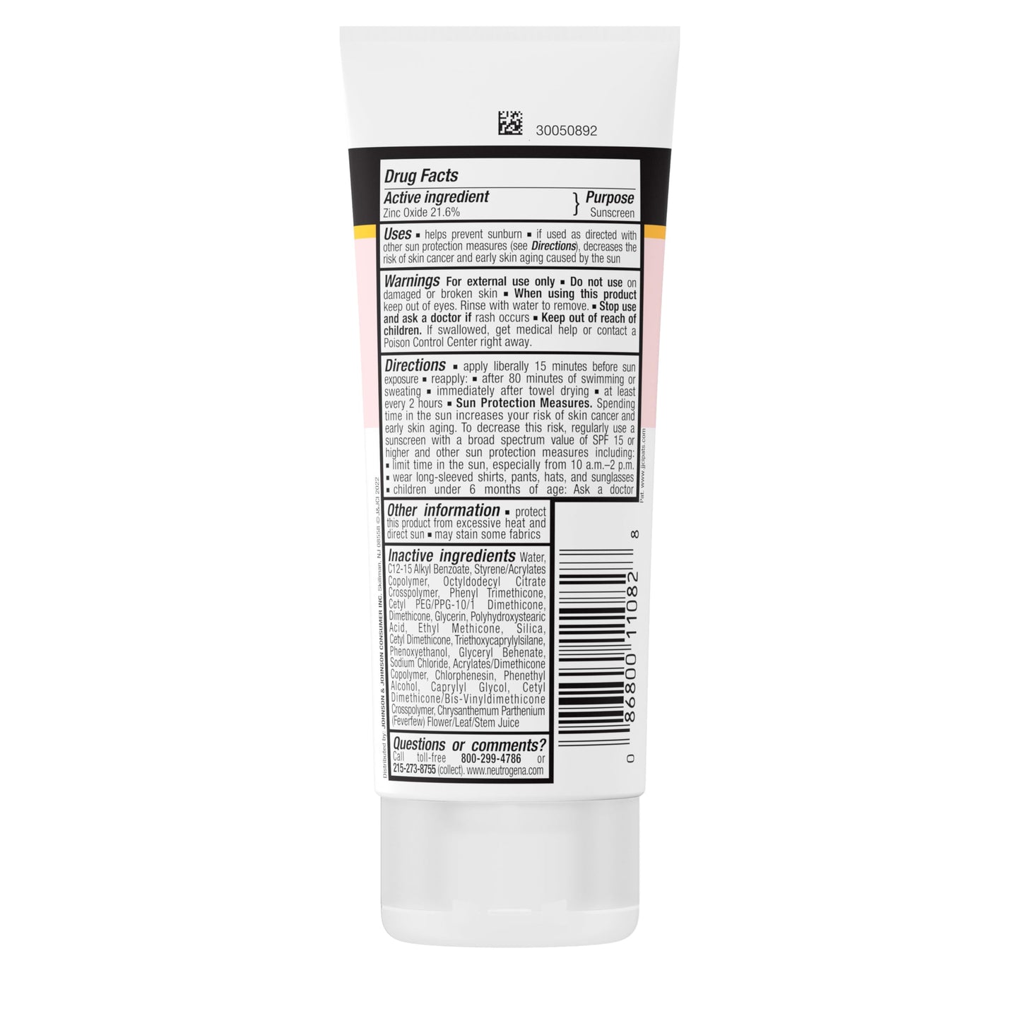 Neutrogena Pure & Free Baby Mineral Sunscreen Lotion with Broad Spectrum SPF 50 & Zinc Oxide, Water-Resistant, Hypoallergenic & Tear-Free Baby Sunscreen, Paraben-Free, Dye-Free, 3 fl. oz, 1 Pack