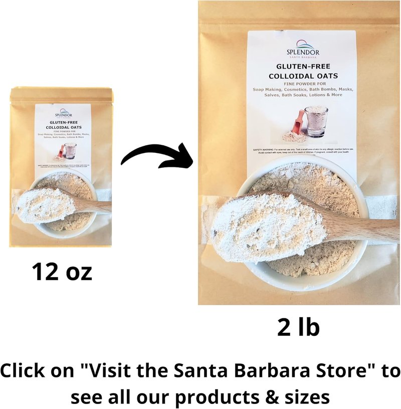 Colloidal Oatmeal Powder 32 oz - Gluten-Free Ingredient for Soap Making, Bath Bombs, Skincare & DIY Cosmetics