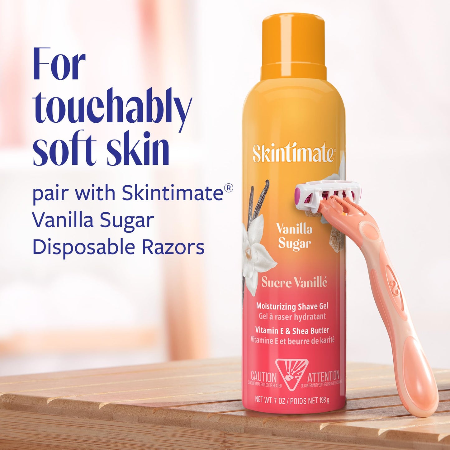 Skintimate Vanilla Sugar Shave Gel for Women | Skintimate Shaving Cream for Women, Womens Shaving Cream, Shave Cream, Shaving Foam, Womens Shave Gel with Vitamin E & Shea Butter, 7oz - Pack of 6