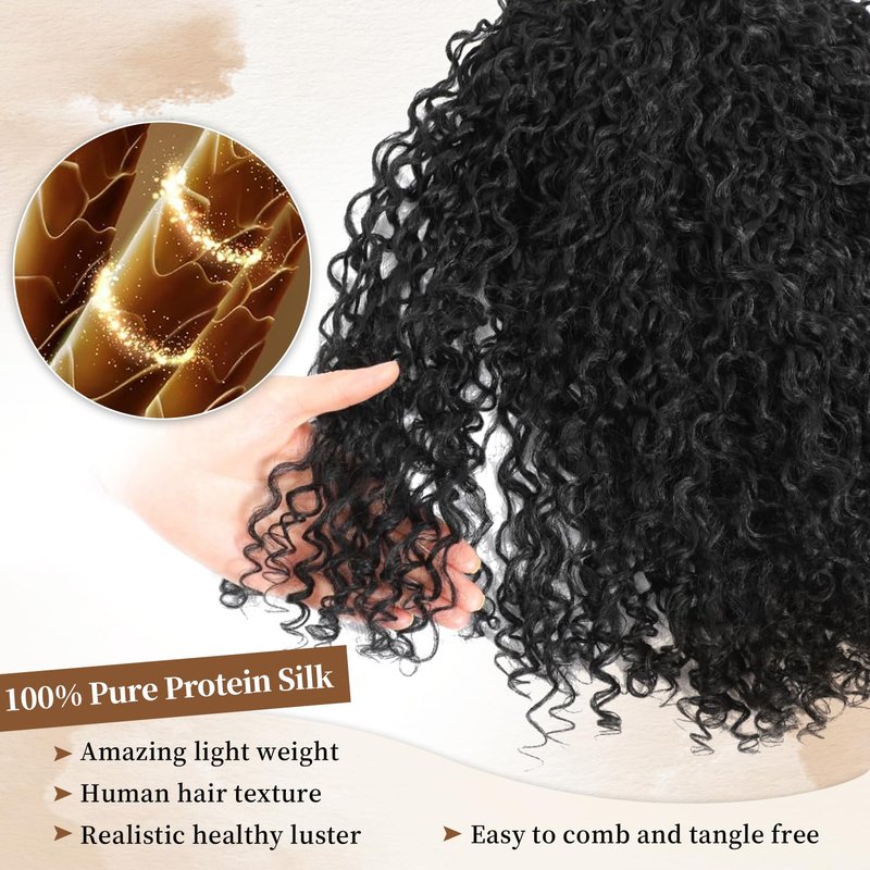 MORICHY 18 20 22 Inch Hair Bundles Protein Silk Synthetic Burmese Curly Bundles Quick Weave Protein Synthetic Hair Boast A Human Hair Like Touch Soft Texture Light Weight And Limited Tangle