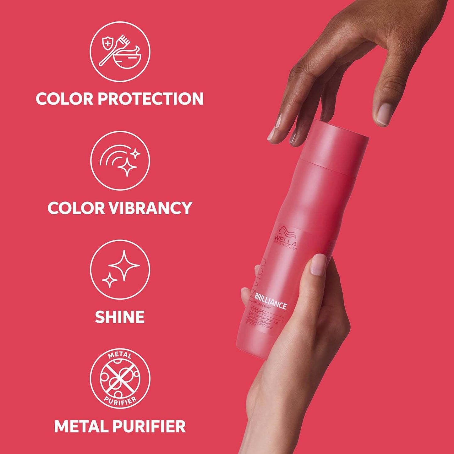 Wella Professionals Invigo Brilliance Shampoo - Color Care for Fine/Normal Hair | Daily Wash with Lime Caviar