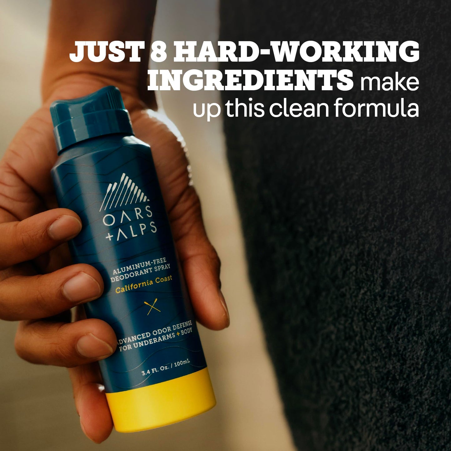 Oars + Alps Aluminum Free Men's Whole Body Deodorant Spray, 2pk, 3.4oz