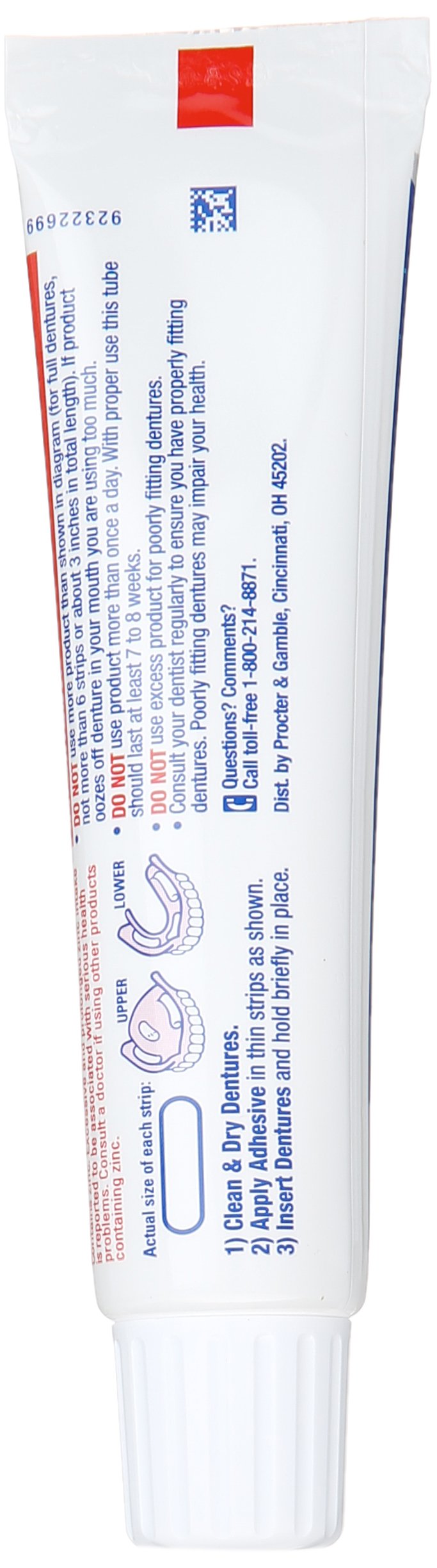 Fixodent Complete Free Denture Adhesive Cream 2.4 Oz (Pack of 6)