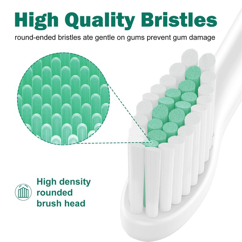 Replacement Toothbrush Heads for Philips Sonicare E-Series/Essence/Xtreme/Elite and Other Screw-on Models, 6 Pack, Medium Soft Dupont Bristles