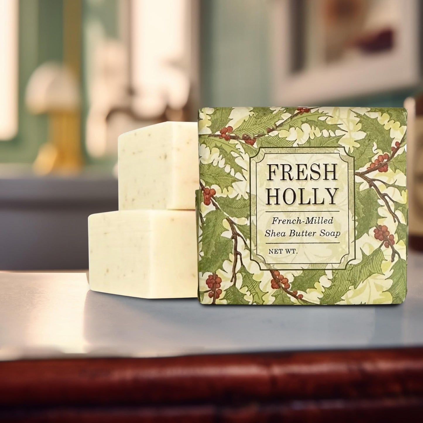 Greenwich Bay Mini Botanical Soap Bars – 12 Pack 1.9 oz Each – Individually Wrapped Guest Soaps for Airbnb, Spa, Travel, Bath – Travel Size Bar Soap Set, Fresh Holly