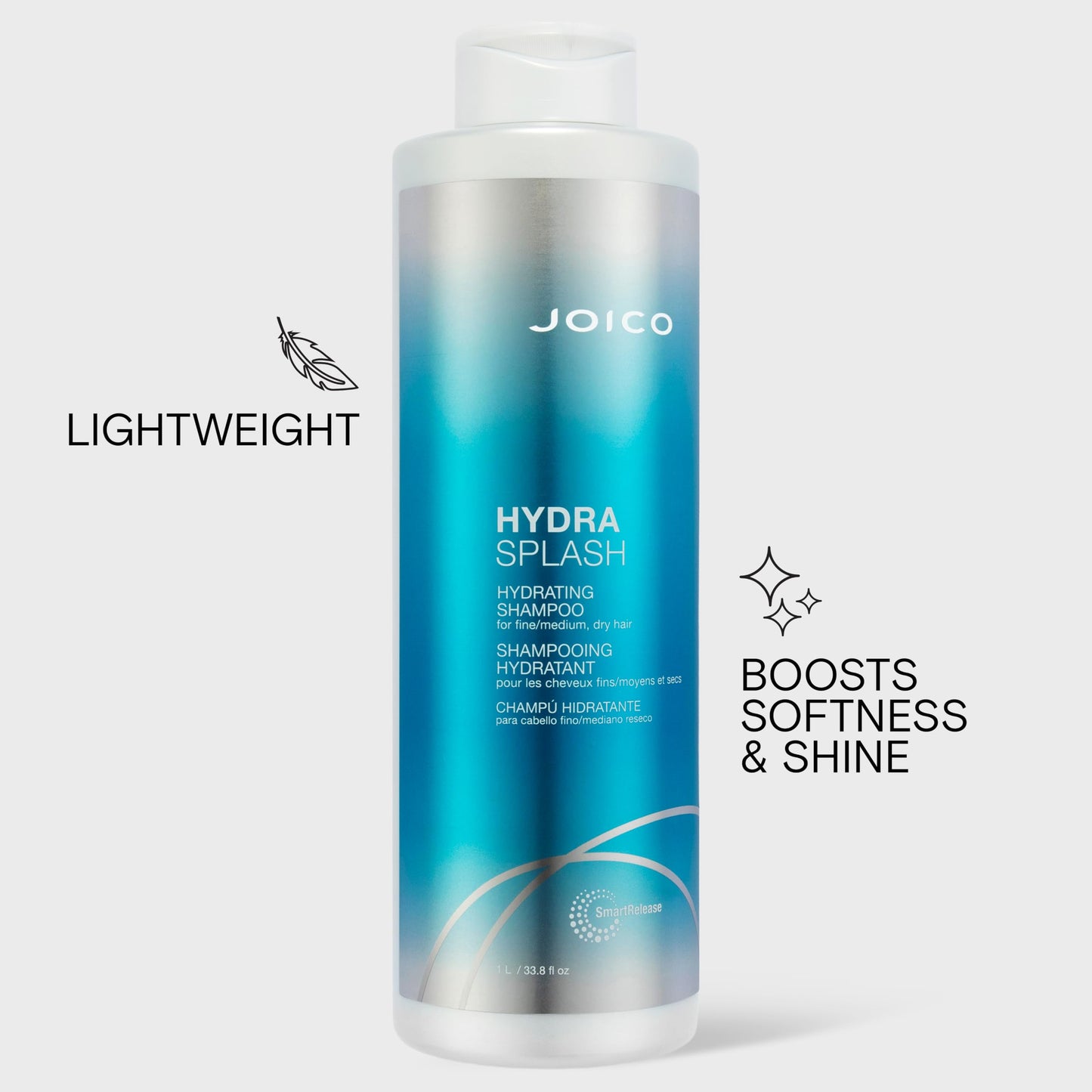 Joico HydraSplash Hydrating Shampoo | For Fine, Medium, Dry Hair | Replenish Moisture | Add Hydration & Softness | With Sea Kelp & Coconut Water | 33.8 Fl Oz