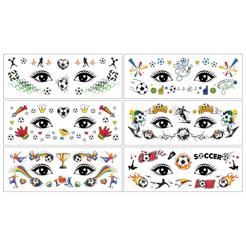 Soccer Face Temporary Tattoos - 12 Sheets of Sport-Themed Decals for Kids | Perfect for Football Parties