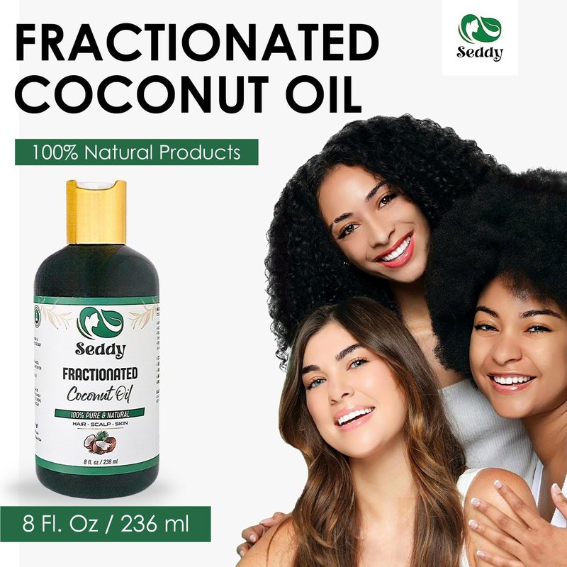 MCT Fractionated Coconut Oil - 100% Natural Unscented Carrier Oil for Skin & Hair | 8 Fl. Oz