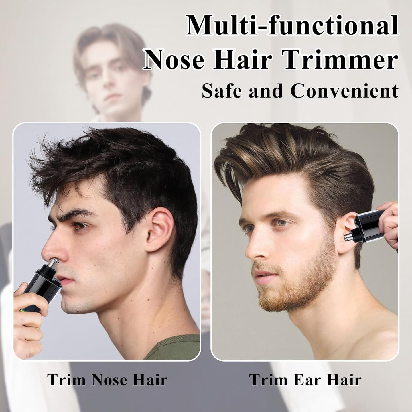 Portable LED Nose and Ear Hair Trimmer - Dual-Edge Blades for Smooth Cutting | Mini Travel Size for Men & Women