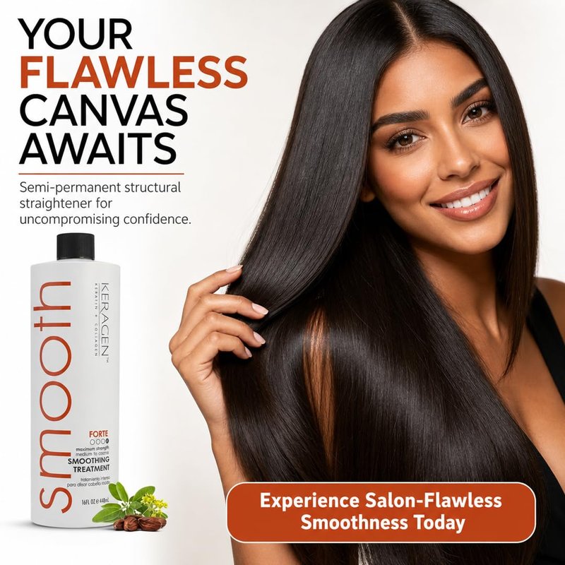 Keragen Brazilian Keratin Hair Treatment - Smoothing Blowout System for Dry, Damaged Hair | Sulfate-Free, 16 Oz