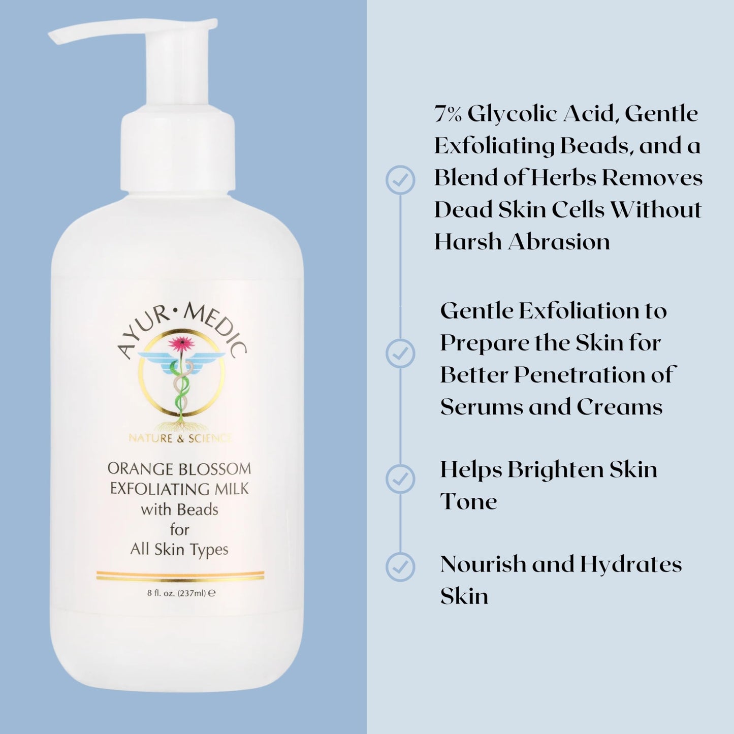 Ayur Medic Orange Blossom Exfoliating Cleansing Milk (8 oz)