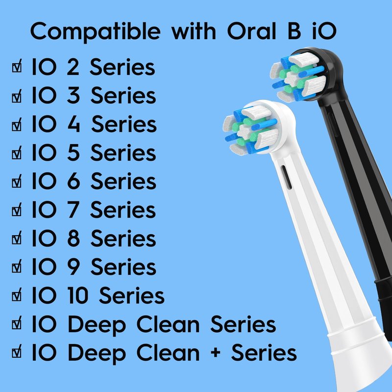 Brush Heads Compatible with Oral B IO 2/3/4/5/6/7/8/9/10/Deep Clean Series Electric Toothbrush, IO Toothbrush Heads (12 Black/White)