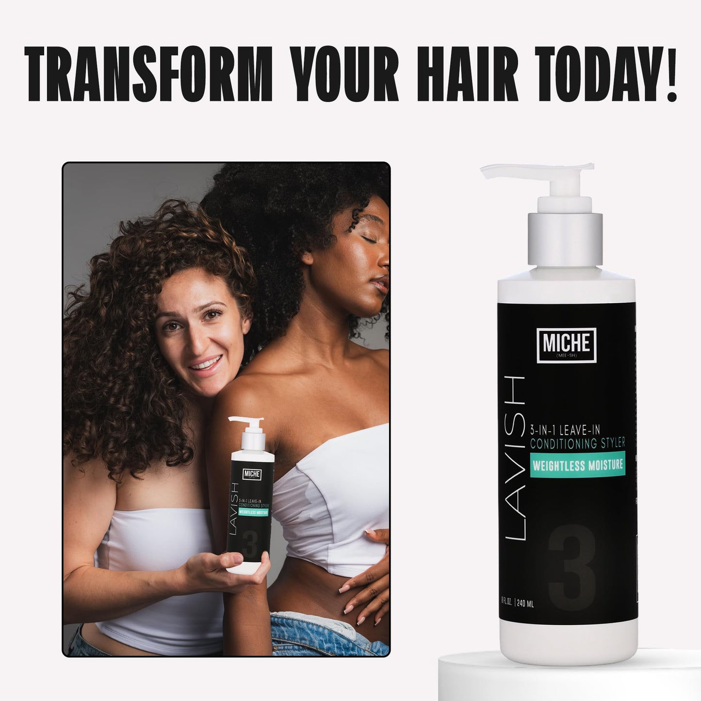 Miche Beauty Miche Lavish Leave-In Conditioner For Curly, Kinky Or Wavy Hair, Silicone And Paraben Free - 8oz