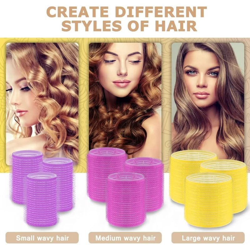 Self grip hair roller set,Hair roller set 18 pcs,Hair rollers with hair roller clips and comb,Salon hairdressing curlers,DIY Hair Styles, Sungenol 3 Sizes Hair Rollers in 1 set…