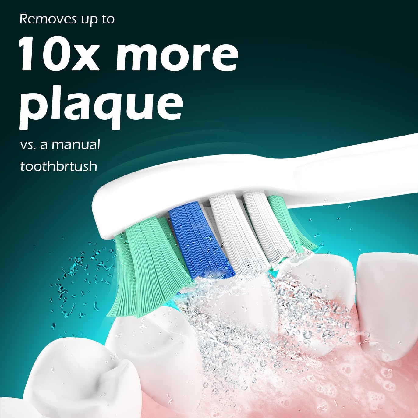 SEEREIN Compatible with Philips sonicare Replacement Heads, Fit Philips Sonicare Toothbrush Heads, Phillips Sonicare Replacement Brush Head C2 C1 G2 W W2 A3 G3 W3 DiamondClean 4100 6100, 10 Pack