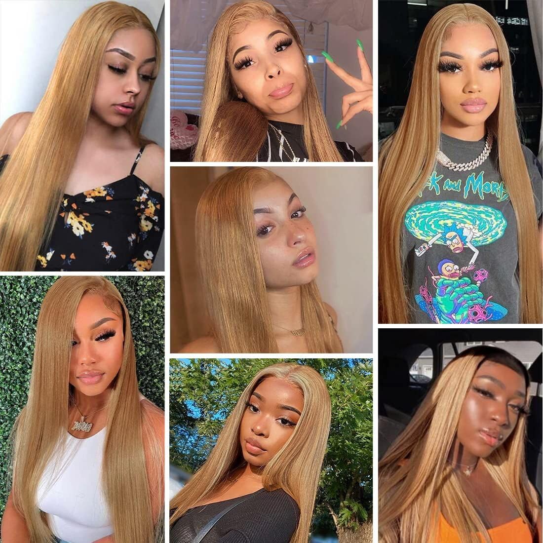 Blonde Hair Extensions - 27 Honey Blonde Straight Bundles | Unprocessed Virgin Hair, 14-18 Inch, 50g Each