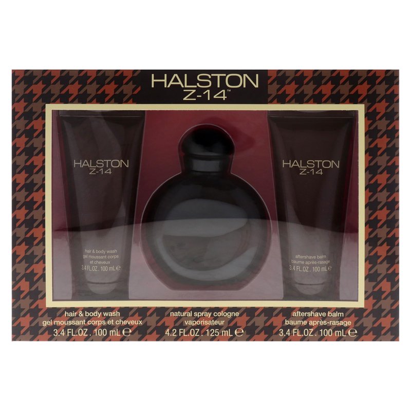 Halston Z-14 by Halston for Men - 2 Pc Gift Set 4.2oz EDC Spray, 3.4oz After Shave Balm, 3.4oz Hair and Body Wash