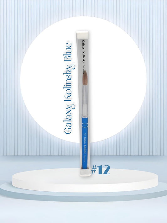 Galaxy kolinsky Acrylic Nail Brush Pure Kolinsky Hair Round Shape Blue Metal handle (Size 12)