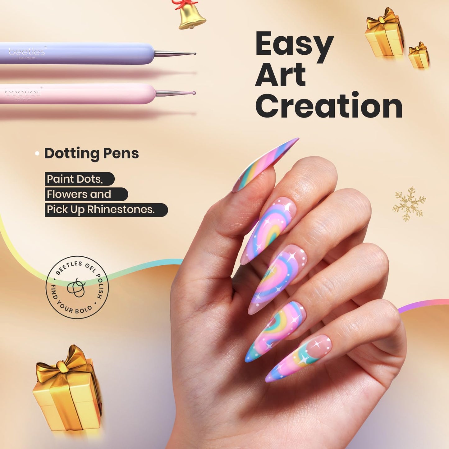 Beetles Gel Nail Polish Kit 20 Colors Nude Pink Purple Glitter Red Manicure Kit and Nail Art Brushes Set Gel Polish Nail Art Design Pen Painting Tools.