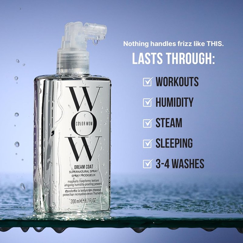 COLOR WOW Dream Coat Anti-Humidity Treatment Spray - Award-Winning Anti-Frizz Hair Smoothing Spray for Shiny Styles | 6.7 oz