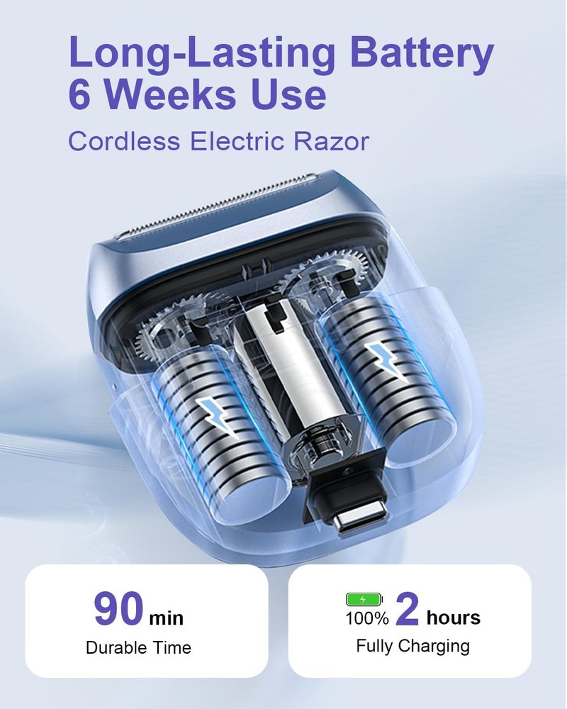 Electric Shaver for Women - Waterproof Mini Cordless Razor for Hair Removal | Sensitive Skin, Silver